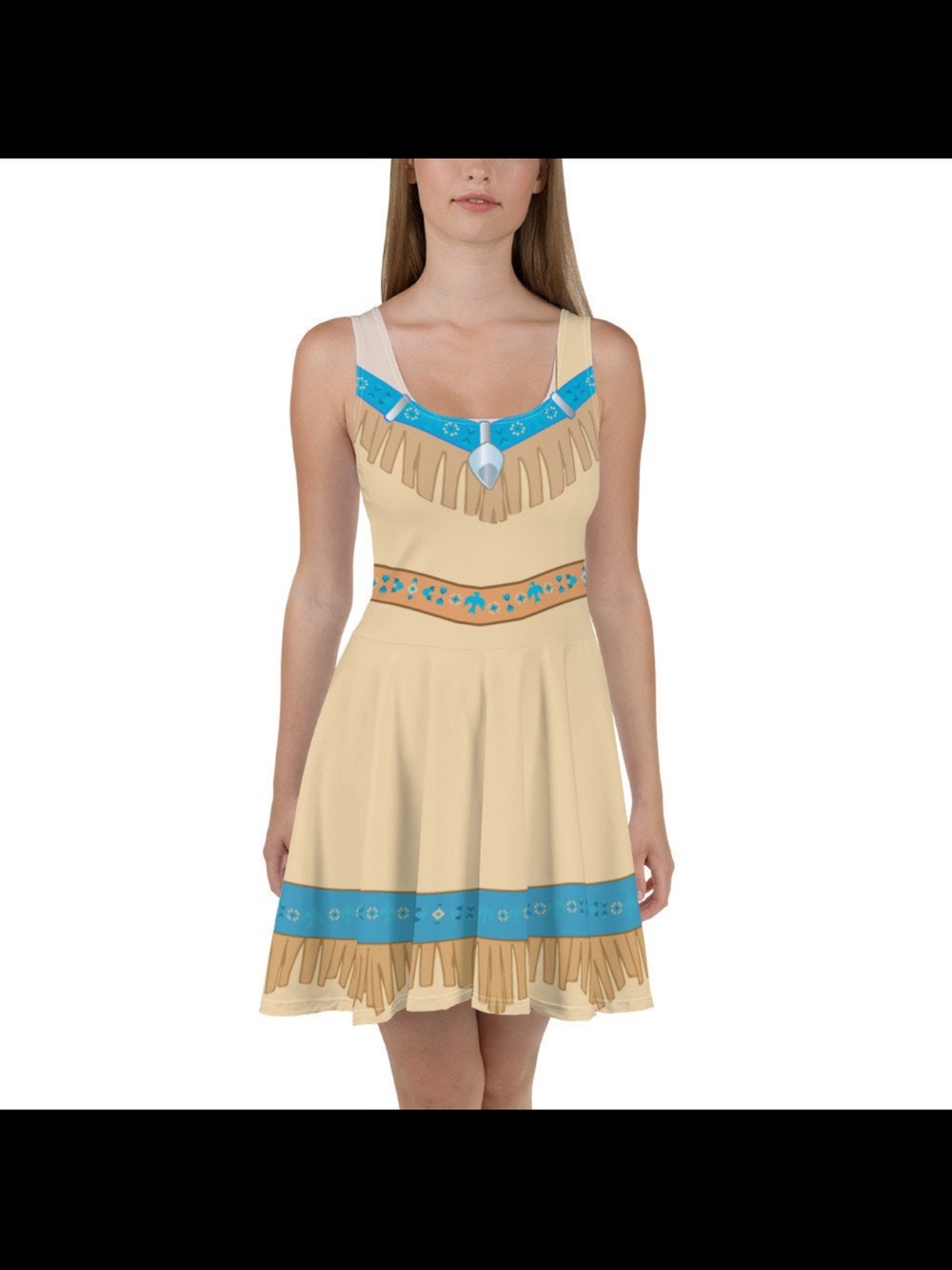 Pocahontas Princess Running Costume Skater Dress size small
